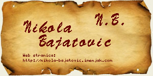 Nikola Bajatović vizit kartica